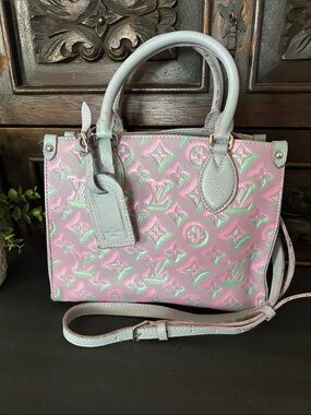 Beautiful Pink and Mint Monogram Satchel